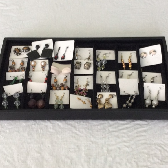 some handmade Jewelry - Elegant  25 Pierce Women's Earrings  with tray NWOT #6